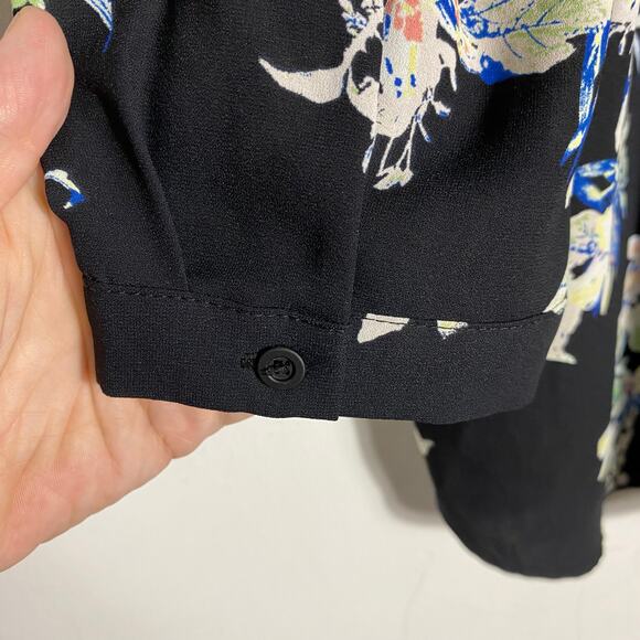 41 Hawthorn Black Floral Blouse SZ L‎ Office Workwear Business Casual Travel - Picture 6 of 11